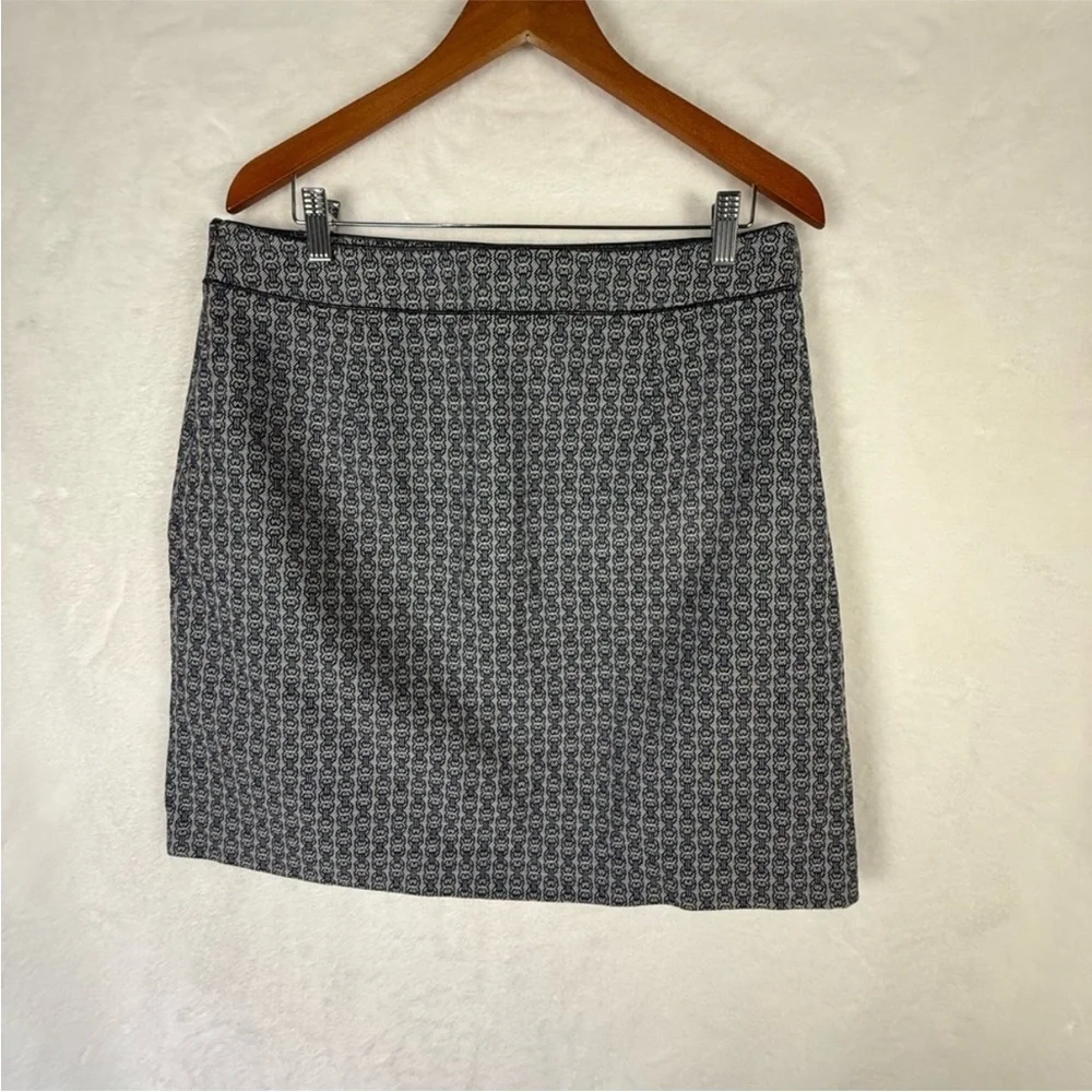 Tory Burch Navy Blue Jacquard Skirt Size 12